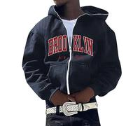 Sweat à capuche pour homme Veste d'hiver Sweat à capuche pour homme, personnalité américaine européenne, pull à capuche hip-hop, cardigan, manteau, Marine, L