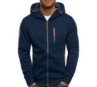Sweat à capuche pour hommes moderne et sportif avec capuche en coton extensible, sweat-shirt avec poche sur la poitrine, veste de sport à zip complet, sweat-shirt de transition décontracté, veste d