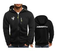 Sweat à Capuche pour Hommes pour ABA-RTH, Veste à Manches Longues, Fermeture éclair complète, Mode, léger, Couleur Unie, Hauts à Capuche avec Poches,Black-L