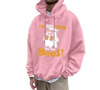 Sweat à capuche pour hommes Sweats à capuche et sweatshirts Style Lettres imprimées Pull à capuche pour un usage quotidien Coupe ajustée Confortable Décontracté Streetwear Pull fin Homme, Rose, M