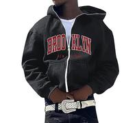 Sweat à capuche pour hommes veste d'hiver sweat à capuche pour homme, personnalité américaine européenne, pull à capuche hip-hop, cardigan, manteau, Noir , L