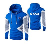 Sweat À Capuche pour Hommes Vêtements De Sport pour La NASA Veste À Coutures Manches Longues Pulls À Capuche Sweat-Shirts Imprimés Manteau Vêtements-Blue||M