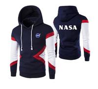 Sweat À Capuche pour Hommes Vêtements De Sport pour La NASA Veste À Coutures Manches Longues Pulls À Capuche Sweat-Shirts Imprimés Manteau Vêtements-Dark Blue||XL