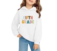 Sweat à capuche pour la rentrée scolaire pour enfants - Pull à capuche en coton - Pour filles - Automne - Manches longues - Mode adolescente - Vêtements scolaires basiques (blanc, 11-13 ans)