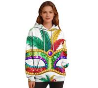 Sweat à capuche pour la Saint-Patrick pour femme, motif trèfle coloré, col rond, manches longues, haut tendance avec cordon de serrage pour bal masqué, carnaval, festival, Mr1, XL