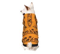 Sweat à capuche pour petit chien imprimé animaux africains, chaud, doux et respirant, facile à porter, pull d'hiver pour animal domestique