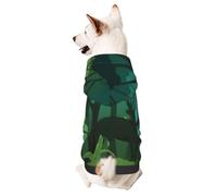 Sweat à capuche pour petit chien Vert forêt avec cerf