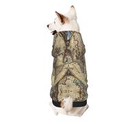Sweat à capuche pour petits chiens, chaud, doux et respirant, facile à porter, motif carte du monde