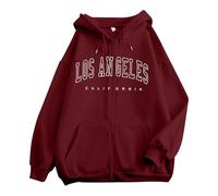 Sweat à capuche Preppy imprimé Los Angeles pour femme Vintage Los Angeles Californie, chandail à capuche personnalisé Backwoods graphique fermeture éclair intégrale, sweatshirts doux, automne Y2K, Rd3