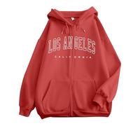 Sweat à capuche Preppy imprimé Los Angeles pour femme Vintage Los Angeles Californie, chandail à capuche personnalisé Backwoods graphique fermeture éclair intégrale, sweatshirts doux, automne Y2K, RD4