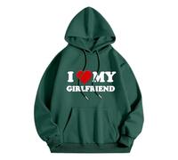 Sweat à Capuche Pull Couple Imprimé Saint Valentin Oversize Molleton Doux Style Streetwear Confort pour Les Duos pour la Fête des Amoureux et Le Quotidien B807