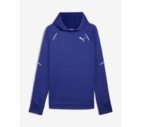 Sweat à capuche Puma RUN Grid Fleece bleu foncé blanc - L