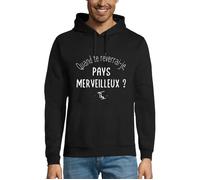 Sweat à capuche Quand te reverrai-je, pays merveilleux - Réplique dans le film Les bronzés font du ski - Réplique culte - Homme L