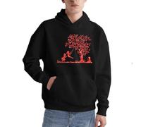 Sweat à capuche Red Tree & Kids Silhouette Sweat à capuche chaud, pull tendance avec motif familial, Noir , XXL