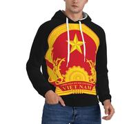 Sweat À Capuche République Socialiste du Vietnam Emblème National Patriotique | Doux, Chaud, Évacuant L'Humidité, Coupe Décontractée, Style Sportif avec Poches.