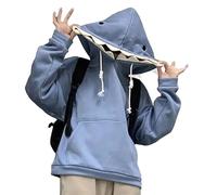 Sweat à capuche requin mignon, joli sweat à capuche bleu à manches longues en forme de requin, doux et confortable pour femme, sweat-shirt à manches longues pour couple, pull à capuche pour hommes
