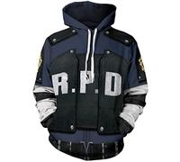 Sweat à capuche Resident Evil Series Umbrella Lettres RPD Imprimé Couleur Patchwork Décor Grande Taille 5XL Cosplay Pullover Hoodies, vert, S