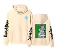 Sweat à capuche rétro délavé - Sweat à capuche Dorohedoro ample pour adolescents et adultes, Abricot-2, XS