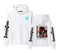 Sweat à capuche rétro délavé - Sweat à capuche Dorohedoro ample pour adolescents et adultes, Blanc - 4., XS