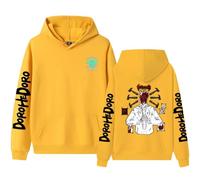 Sweat à capuche rétro délavé - Sweat à capuche Dorohedoro ample pour adolescents et adultes, Jaune-1., XS