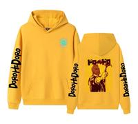Sweat à capuche rétro délavé - Sweat à capuche Dorohedoro ample pour adolescents et adultes, Jaune-3., XS