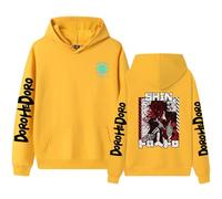 Sweat à capuche rétro délavé - Sweat à capuche Dorohedoro ample pour adolescents et adultes, Jaune-4., XS