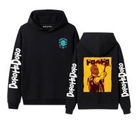 Sweat à capuche rétro délavé - Sweat à capuche Dorohedoro ample pour adolescents et adultes, Noir-3, XS