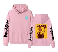 Sweat à capuche rétro délavé - Sweat à capuche Dorohedoro ample pour adolescents et adultes, Rose-3., XS