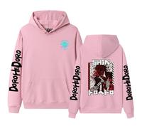 Sweat à capuche rétro délavé - Sweat à capuche Dorohedoro ample pour adolescents et adultes, Rose 4, XS