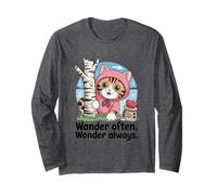 Sweat à capuche rose mignon chaton forêt avec bouleau et pomme Manche Longue