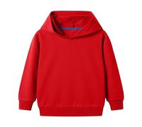 Sweat à capuche rose mignon pour adolescents garçons filles école preppy décontracté léger pull à capuche coton doux surdimensionné uni manches longues enfants automne sport sweatshirts (rouge, 3-4