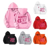 Sweat à capuche rose Palm Puff pour femme - Imprimé - Décontracté - Lettres imprimées - Sweat à capuche de transition - Pull à capuche pour adolescentes et filles - T-shirt à manches longues