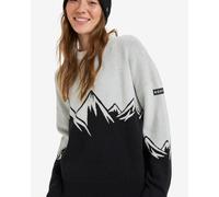 Roxy - Pull tricoté en laine - Cozy Sound Anthracite Wind Swept Floral pour Femme en Coton - Taille S - Blanc Blanc S