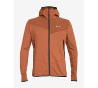 Sweat à capuche Salewa Agner Hybrid Polarlite Durastretch Full Zip marron - L