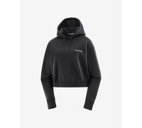 Sweat à capuche Salomon Logo Short noir pur femme - XL