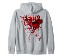 Sweat à Capuche Sanglant taché de Sang avec éclaboussures de Sang pour Halloween Zombie Sweat à Capuche