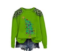 Sweat à capuche sans capuche pour femme - Imprimé Père Noël cerf Halloween - Col rond - Mode décontractée - Sans capuche - Grande taille, noir foncé, L