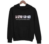Sweat à Capuche - Seyne-sur-Mer - Homme - Noir - Manches Longues - Col Capuche S