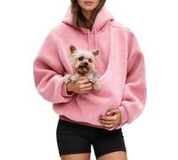 Sweat à capuche Sherpa avec pochette pour chien et chat - Sweat de transport doux pour chiot, chaton et chat de petite taille, confortable et surdimensionné