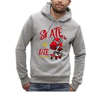 Sweat à capuche SKATE OR DIE 3 - Squelette sur un skateboard - PIXEL EVOLUTION - Homme XS