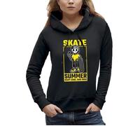 Sweat à capuche SKATE SUMMER - Squelette avec un skateboard - PIXEL EVOLUTION - Femme XL