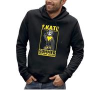 Sweat à capuche SKATE SUMMER - Squelette avec un skateboard - PIXEL EVOLUTION - Homme XS