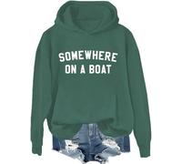 Sweat à capuche Somewhere On A Boat avec inscription « Im On A Boat », chemises imprimées amusantes pour femmes et hommes, Vert-1, 3XL