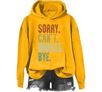 Sweat à capuche « Sorry Can't Horses Bye », « Sorry Cant Horses Bye », imprimé graphique classique pour femmes et hommes, Jaune-2., S
