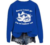 Sweat à capuche « Sorry I Can't Go I'm An Indoor Cat » Sorry I Cant Go Im An Indoor Cat, Bleu roi-1, XL