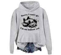 Sweat à capuche « Sorry I Can't Go I'm An Indoor Cat » Sorry I Cant Go Im An Indoor Cat, Gris-2., XXL