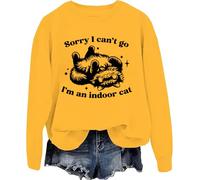 Sweat à capuche « Sorry I Can't Go I'm An Indoor Cat » Sorry I Cant Go Im An Indoor Cat, Jaune-1., S
