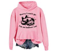 Sweat à capuche « Sorry I Can't Go I'm An Indoor Cat » Sorry I Cant Go Im An Indoor Cat, rose-2, XL