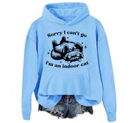 Sweat à capuche « Sorry I Can't Go I'm An Indoor Cat » Sorry I Cant Go Im An Indoor Cat, Sky Blue-2., XXL