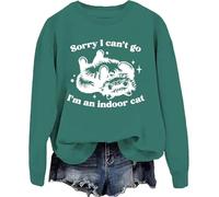 Sweat à capuche « Sorry I Can't Go I'm An Indoor Cat » Sorry I Cant Go Im An Indoor Cat, Vert-1, XL